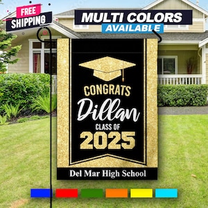 Drapeau de remise des diplômes, promotion 2026, livraison gratuite, remise des diplômes du secondaire ou du collégial, multicolores Découvrez-les, achetez-en 2, obtenez-en 1 gratuit