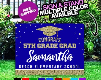 Graduation Yard Sign, Class of 2024 Lawn Sign, FREE SHIPPING, 5th Grade Graduation 5th Grade Promotion