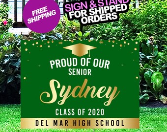 Graduation Yard Sign, Class of 2020 Lawn Sign, FREE SHIPPING, High School or College Graduation