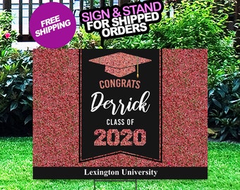 Graduation Yard Sign, Class of 2020 Lawn Sign, FREE SHIPPING, High School or College Graduation