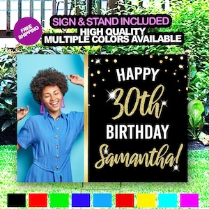 Birthday Yard Sign – Custom Name & Age | Personalized Lawn Sign for Party Decorations | Outdoor Celebration | Free Shipping! Birthday banner