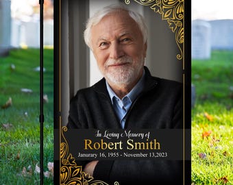 Custom Memorial Garden Flag | Funeral Frame Board Sympathy Gift, In Loving Memory, Funeral or Cemetery Decoration