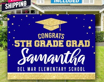 Graduation Yard Sign, Class of 2026 Lawn Sign, FREE SHIPPING, 5th Grade Graduation 5th Grade Promotion, 5th grade decoration Sign