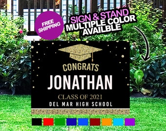 Custom  Colors  Graduation Yard Sign, Class of 2024 Lawn Sign, FREE SHIPPING, High School or College Graduation