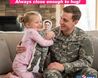 Military Doll Hero Pillow I Great Gift  Children, Girlfriend, Wife, Boyfriend, Husband, Parents Photo Pillow, Face Pillow Navy, Army Any pic
