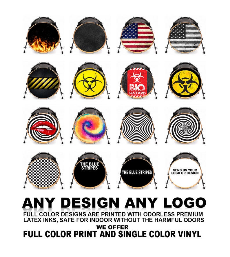 Custom Bass Drum Decal Sticker Wrap not vinyl full circle wrap Etsy