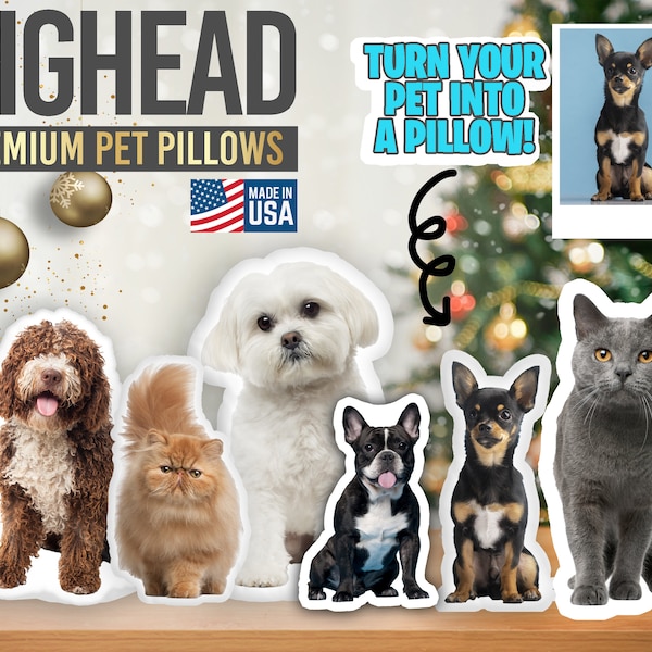 Custom Pet Pillow, From Picture Pillow, With Personalized photo, For Pet Lover, Pet Memorial Gift Custom Shape Pillow 3D Pet Dog Cat Pillow