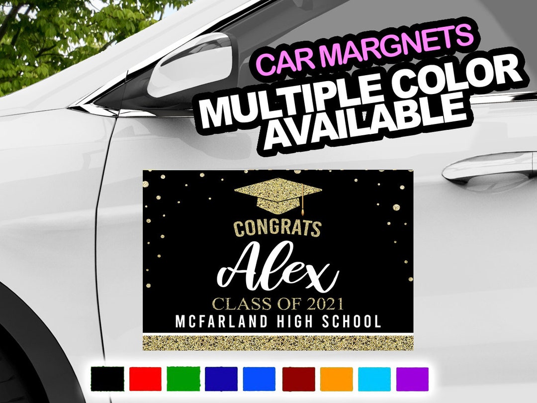 Class of 2026 Photo Graduation Car Magnet - Custom School Colors ...
