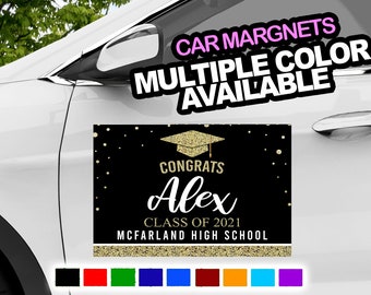Class of 2026 Photo Graduation Car Magnet - Custom School Colors - Personalized High School College Senior Night Vehicle Sign - FREE SHIP