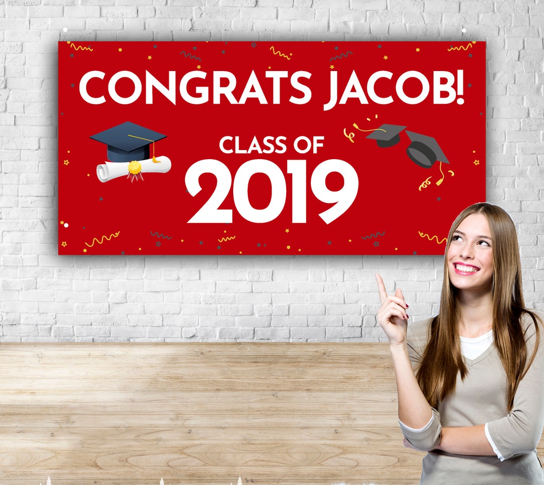 Custom Graduation Banner Backdrop Etsy