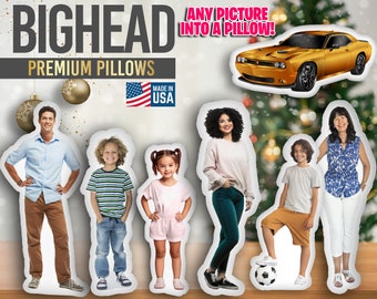 Head Pillow Doll Pillow  Great Gift Grandparents, Children, Girlfriend, Wife, Boyfriend, Husband, Parents Custom Photo Pillow Christmas Gift