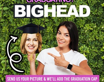 Fun Big Large Head Face cut out SET OF 6  8x11 Fun Party Decoration Birthday, Graduation, Bachelorette, Engagement, Funny Set of 6