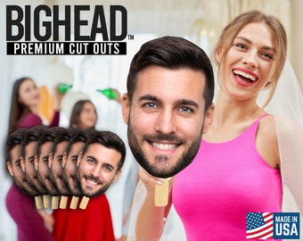 Custom Big Head Cutout Prop - Personalized Face on a Stick for Birthday, Wedding, Graduation, Parties, Fun Photo Prop - Giant Face Cutouts