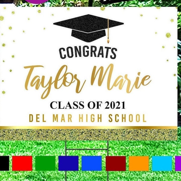 Graduation Yard Sign, Class of 2024 Lawn Sign, FREE SHIPPING, High School or College Graduation