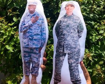 Military Doll Hero Pillow I Great Gift  Children, Girlfriend, Wife, Boyfriend, Husband, Parents Photo Pillow, Face Pillow Navy, Army Any pic