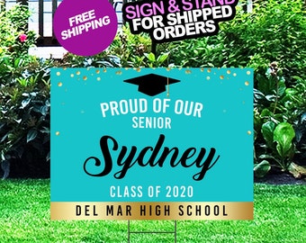 Graduation Yard Sign, Class of 2020 Lawn Sign, FREE SHIPPING, High School or College Graduation