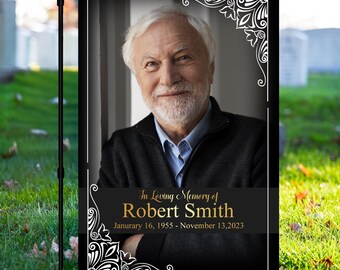 Custom Memorial Garden Flag | Funeral Frame Board Sympathy Gift, In Loving Memory, Funeral or Cemetery Decoration