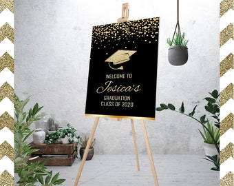 Glitter Gold Graduaton Welcome Sing 2020 Grad