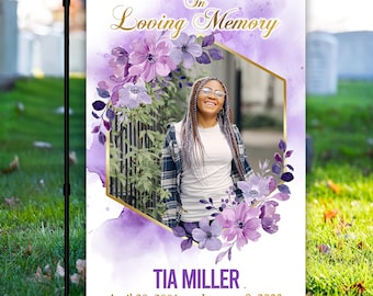 Custom Memorial Garden Flag | Funeral Frame Board Sympathy Gift, In Loving Memory, Funeral or Cemetery Decoration, Funeral Welcome Sign