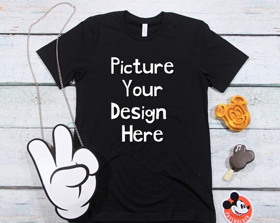 Bella  Canvas T-Shirt Flaylay Mockup Style 3001 Black