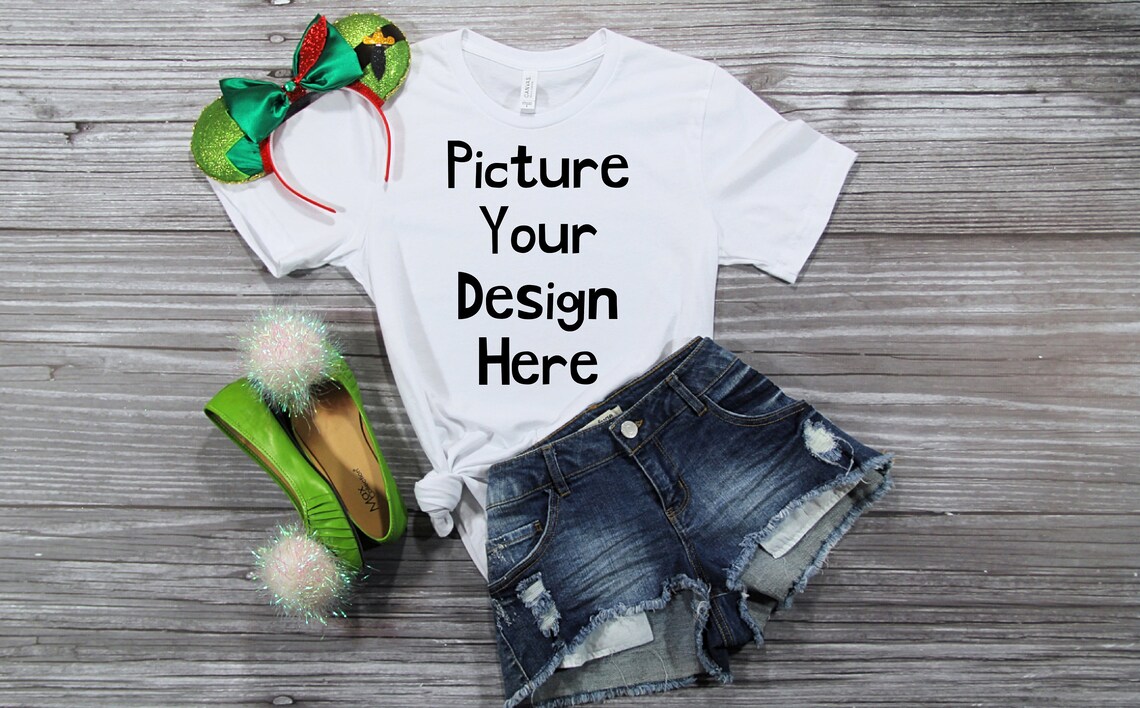 Download Bella Canvas t-shirt Flaylay Mockup shirt style 3001 WHITE ...