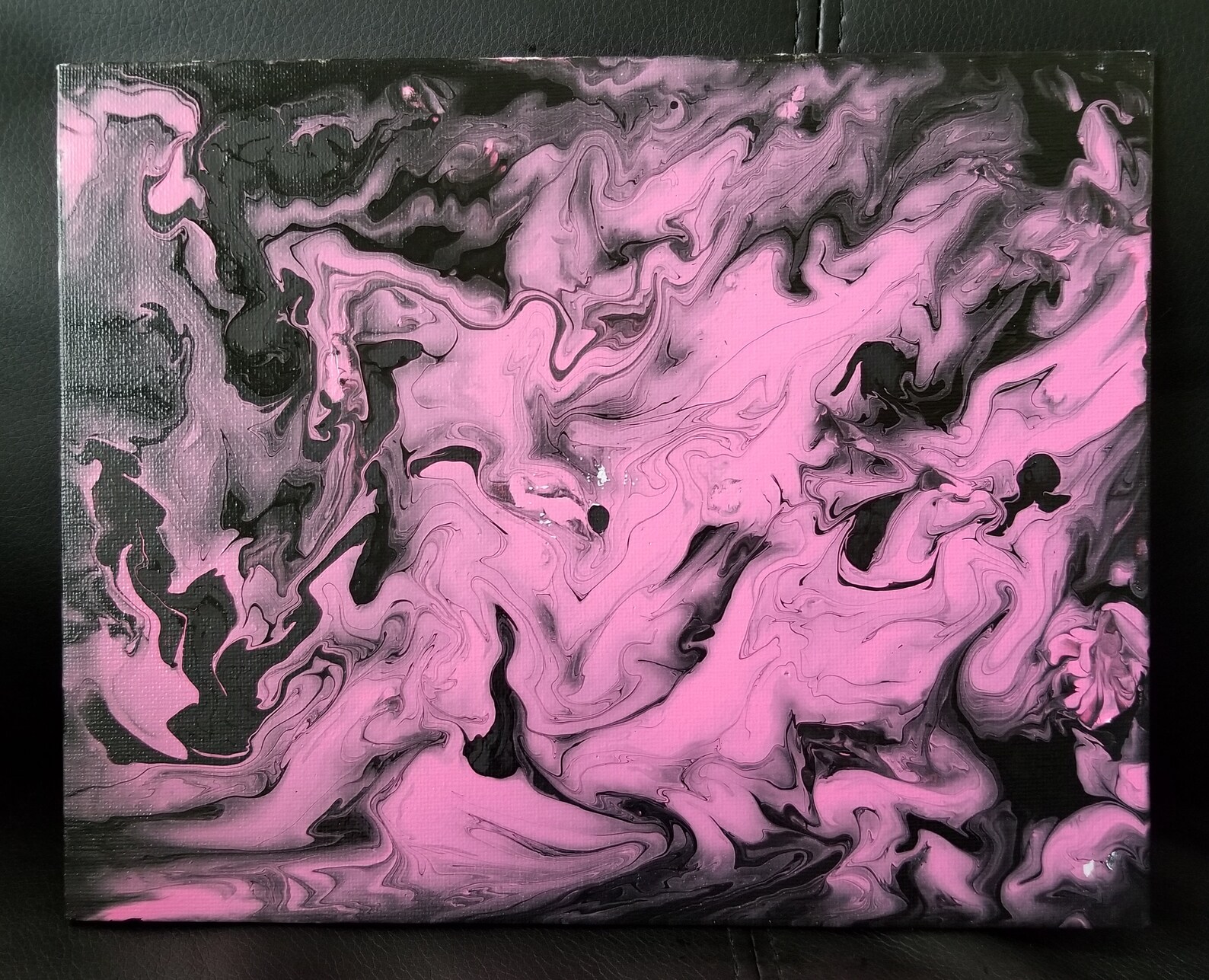 Pink Smoke Framed original acrylic artwork | Etsy