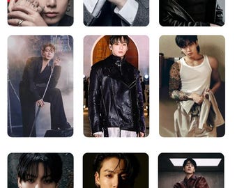 May include: A collection of nine portrait-style images featuring a person with dark hair and various outfits. The images showcase the person in different poses, wearing a black leather jacket, a black tank top, and other stylish attire. Some images include visible tattoos and piercings.