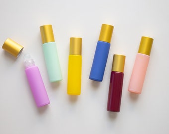 Colorful Pastel Essential Oil Roller Bottle Set 10ml