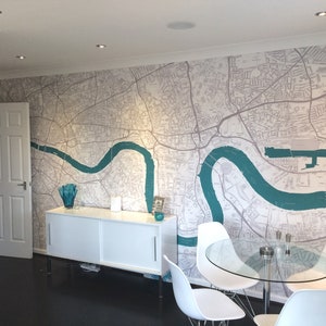 UK Custom Area Map Postcode Tapete Wandbild - OS Ordnance Survey - Non Woven Wallpaper - Home Decor - Maßanfertigung - Reise - Unikat