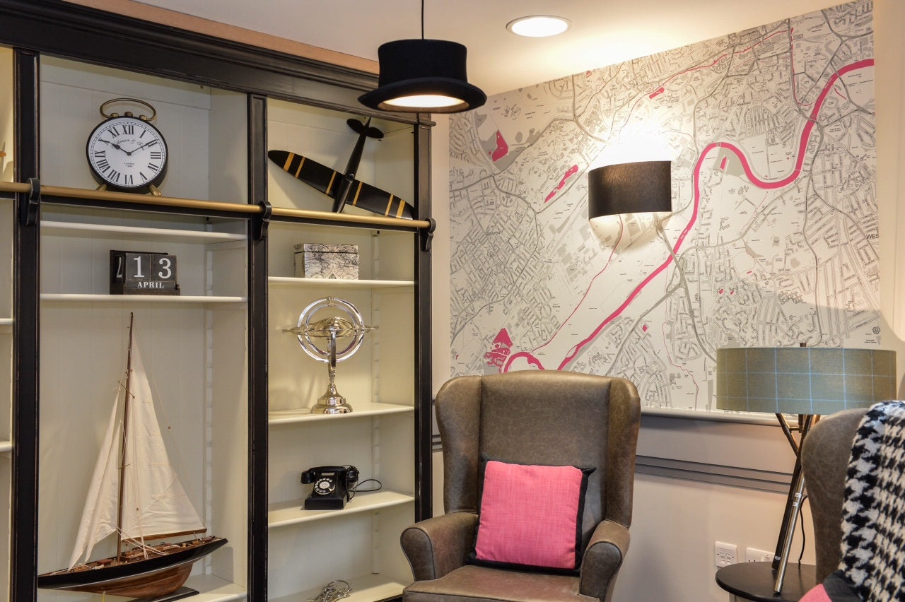 UK Custom Area Map Postcode Wallpaper Mural - OS Ordnance Survey - Non ...