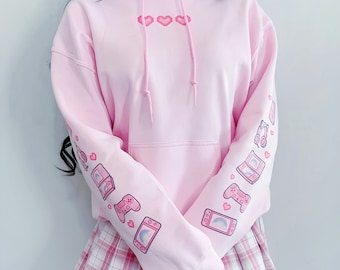 Gamer Girl Sweater, Pink Hoodie, Sweater, Pullover, Pink, Pink Sweater, Video Games, Gamer, Gamer Girl Kawaii Hoodie, Kawaii Sweater, Gaming