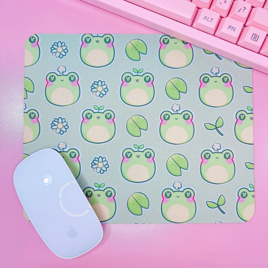 Cute Frog Mouse Pad, Desk Decor, Mouse Pad Purple, Women Desk