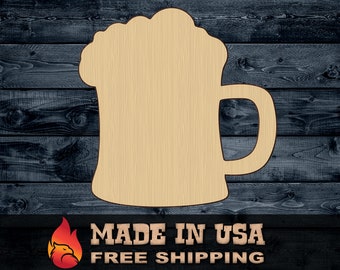 Beer Mug 001 Wooden Shape Cutout for Crafting Home /& Room D\u00e9cor and other DIY projects Many Sizes Available