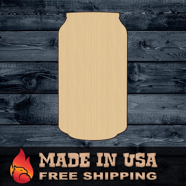 Can Drink Soda Beer Gift DIY Wood Cutout Shape Silhouette Blank Unpainted Sign 1/4 inch thick