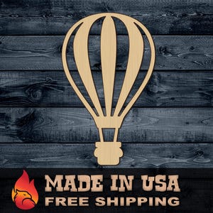 Wood Sign Cutout Hot Air Balloon Travel Vehicle 1/4 inch thick