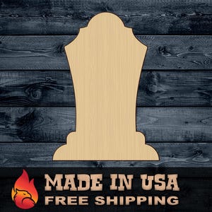 Wood Sign Cutout Tombstone Halloween Gift DIY Blank Shape Silhouette Unpainted 1/4 inch thick