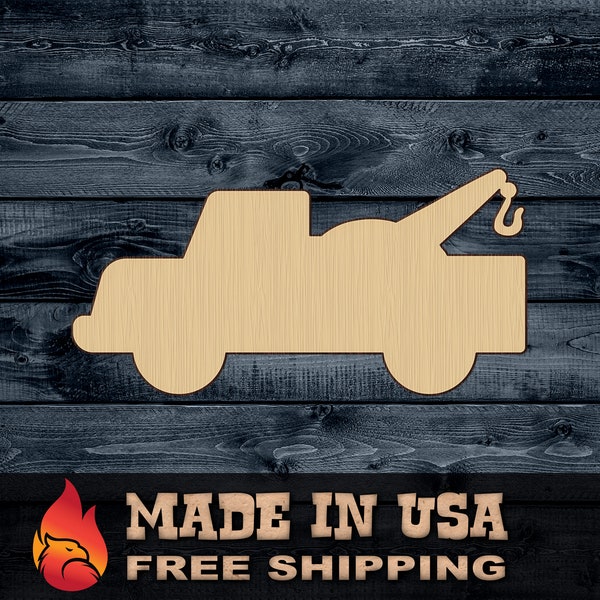 Tow Car Toy Truck Gift DIY Wood Cutout Party Shape Blank Unpainted Sign 1/4 inch thick