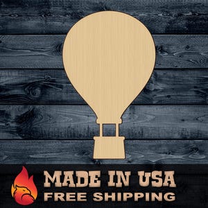 Wood Sign Cutout Hot Air Balloon Travel 1/4 inch thick