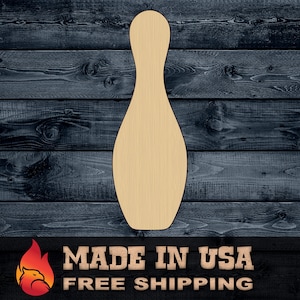 Wood Sign Cutout Bowling Pin 1/4 inch thick