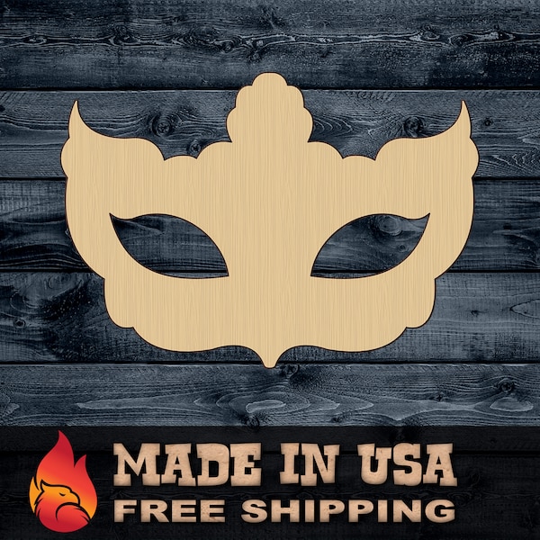 Mask Mardi Gras Gift DIY Wood Cutout Shape Silhouette Blank Unpainted Sign 1/4 inch thick