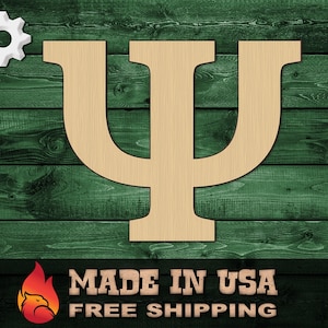 Wood Sign Cutout Greek Alphabet Letters College Fraternity Sorority Letter Number Gift DIY Blank Silhouette Unpainted 1/4 inch thick