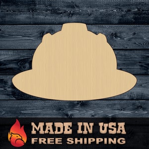 Helmet Firefighter Gift DIY Wood Cutout Shape Silhouette Blank Unpainted Sign 1/4 inch thick