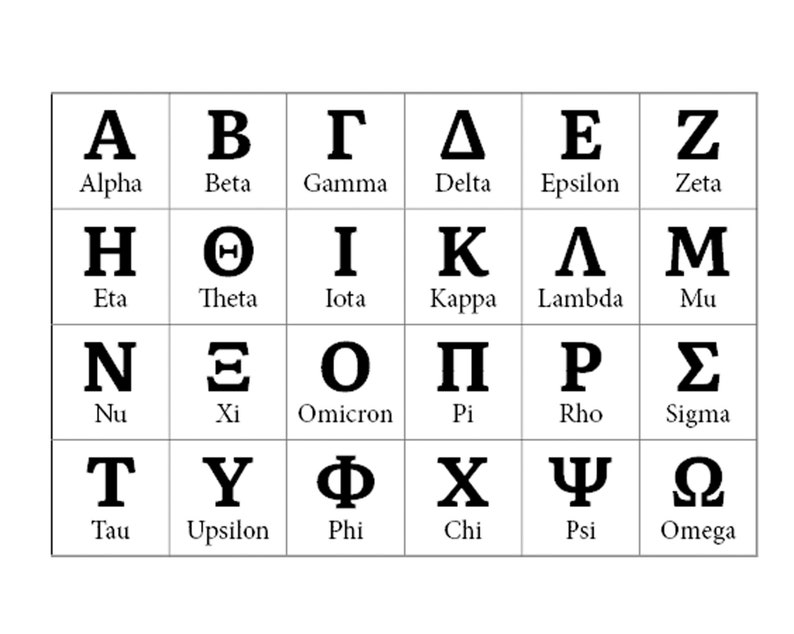 Greek Alphabet Letters College Fraternity Sorority Letter Etsy