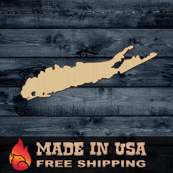 Long Island New York State Gift DIY Wood Cutout Shape Silhouette Blank Unpainted Sign 1/4 inch thick