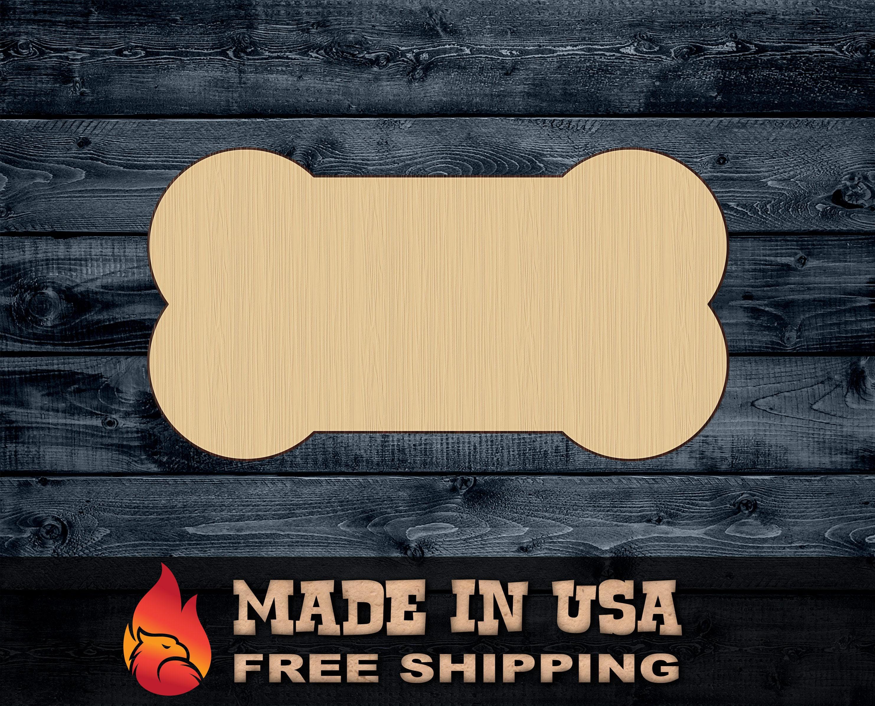 Wood Sign Cutout Bone Thick Dog Gift DIY Blank Shape Silhouette Unpainted 1/4 inch thick