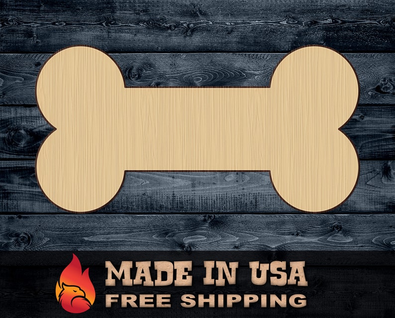 Bone Dog Wood Cutout Shape Silhouette Blank Unpainted Sign image 0