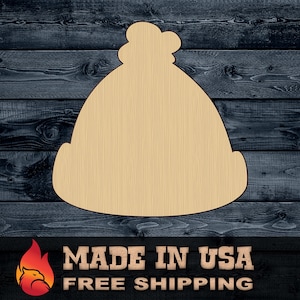Wood Sign Cutout Cap Hat Beanie Snow Winter DIY 1/4 inch thick