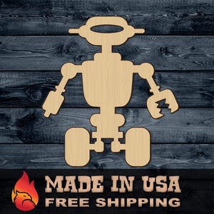 Wood Sign Cutout Robot Cyborg Machine Alien Monster Terminator Gift DIY Blank Shape Silhouette Unpainted 1/4 inch thick