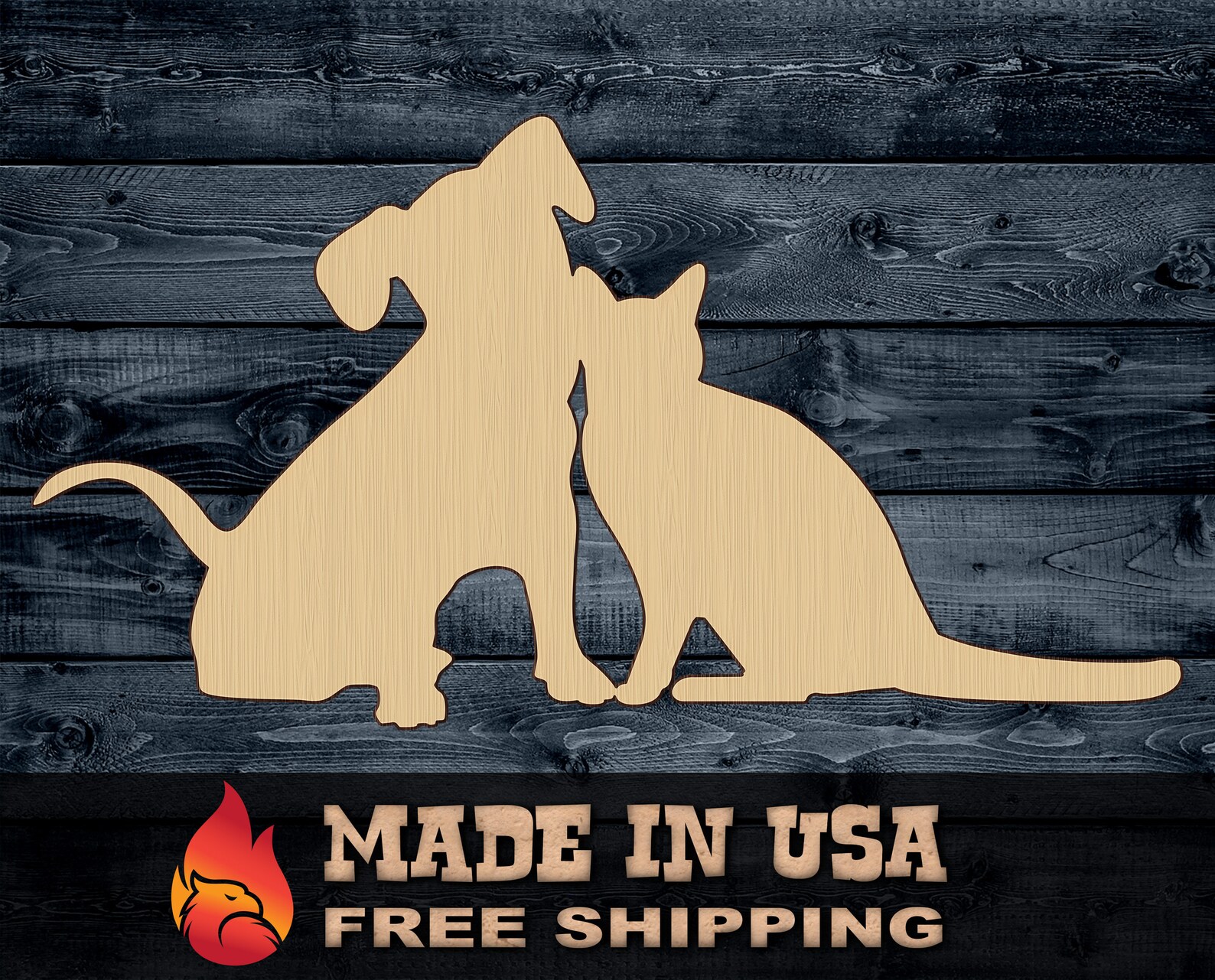Dog Cat Pet Love Wood Cutout Shape Contour Unpainted Sign 1/4 - Etsy