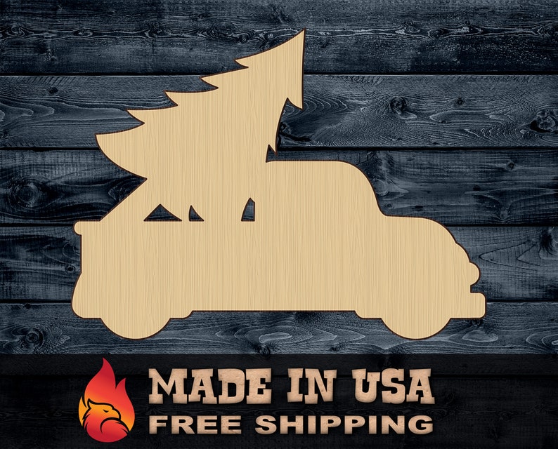 Truck Christmas Tree Wood Cutout Shape Silhouette Blank Etsy